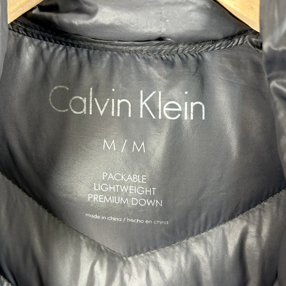 Calvin Klein Womens Down Packable Puffer Coat Size M Gray Quilted Long Jacket - Picture 5 of 12